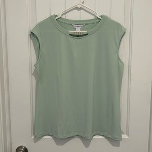 Liz Claiborne Seagreen Top Decorative Collar Size Large
